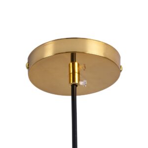 GloboStar® MONROE 00958 Μοντέρνο Κρεμαστό Φωτιστικό Οροφής Μονόφωτο 1 x E27 Χρυσό – Λευκό Μεταλλικό Μπάλα Φ15 x Υ49cm