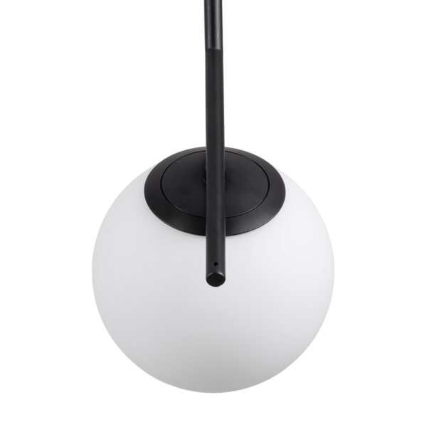 GloboStar® MONROE 00959 Μοντέρνο Κρεμαστό Φωτιστικό Οροφής Μονόφωτο 1 x E27 Μαύρο – Λευκό Μεταλλικό Μπάλα Φ15 x Υ49cm