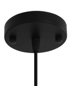 GloboStar® CARTER 00960 Μοντέρνο Industrial Κρεμαστό Φωτιστικό Οροφής Μονόφωτο 1 x E27 Μαύρο με Εκρού Μεταλλικό Πλέγμα Φ28 x Υ23cm