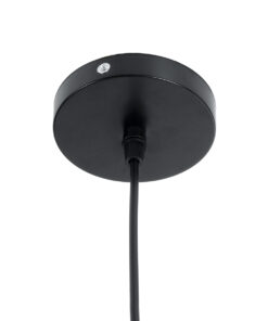 GloboStar® CARTER 00961 Μοντέρνο Industrial Κρεμαστό Φωτιστικό Οροφής Μονόφωτο 1 x E27 AC220-240V IP20 – Φ32 x Υ25cm – Μαύρο Μεταλλικό και Εκρού Μπάλα Πλέγμα – 5 Χρόνια Εγγύηση