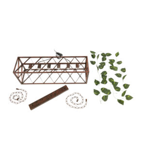 GloboStar® CLARITY 00963 Vintage Industrial Κρεμαστό Φωτιστικό Οροφής Πολύφωτο 6 x E27 Καφέ Σκουριά Μεταλλικό Πλέγμα Μ78 x Π25 x Υ22cm