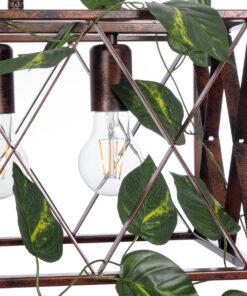 GloboStar® CLARITY 00963 Vintage Industrial Κρεμαστό Φωτιστικό Οροφής Πολύφωτο 6 x E27 Καφέ Σκουριά Μεταλλικό Πλέγμα Μ78 x Π25 x Υ22cm