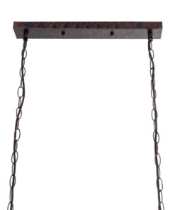 GloboStar® CLARITY 00963 Vintage Industrial Κρεμαστό Φωτιστικό Οροφής Πολύφωτο 6 x E27 Καφέ Σκουριά Μεταλλικό Πλέγμα Μ78 x Π25 x Υ22cm