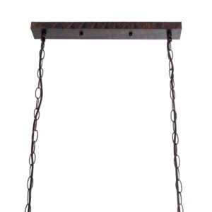 GloboStar® CLARITY 00963 Vintage Industrial Κρεμαστό Φωτιστικό Οροφής Πολύφωτο 6 x E27 Καφέ Σκουριά Μεταλλικό Πλέγμα Μ78 x Π25 x Υ22cm