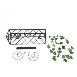 GloboStar® CLARITY 00964 Vintage Industrial Κρεμαστό Φωτιστικό Οροφής Πολύφωτο 6 x E27 Μαύρο Μεταλλικό Πλέγμα Μ78 x Π25 x Υ22cm