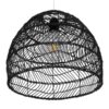 GloboStar® MALIBU 00969 Vintage Κρεμαστό Φωτιστικό Οροφής Μονόφωτο 1 x E27 Μαύρο Ξύλινο Bamboo Φ40 x Y35cm