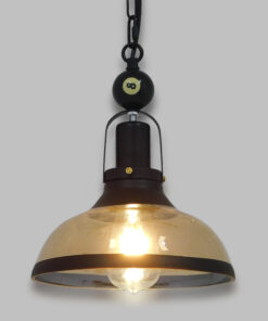 GloboStar® BILLIARD 00971 Vintage Industrial Κρεμαστό Φωτιστικό Οροφής Μονόφωτο 1 x E27 Mαύρο Μεταλλικό Καμπάνα Φ25 x Υ29cm