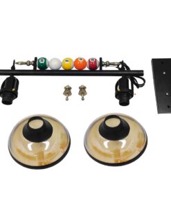 GloboStar® BILLIARD 00972 Vintage Industrial Κρεμαστό Φωτιστικό Οροφής Δίφωτο 2 x E27 Mαύρο Μεταλλικό Μ71 x Π25 x Υ30cm