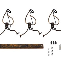 GloboStar® LITTLE MAN 00979 SET Μοντέρνο Κρεμαστό Φωτιστικό Οροφής Τρίφωτο 3 x E27 Καφέ Σκουριά Μεταλλικό Μ70 x Π10 x Υ105cm