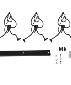 GloboStar® LITTLE MAN 00980 SET Μοντέρνο Κρεμαστό Φωτιστικό Οροφής Τρίφωτο 3 x E27 Μαύρο Μεταλλικό Μ70 x Π10 x Υ105cm