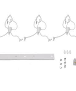 GloboStar® FIGURE 10000981 Μοντέρνο Κρεμαστό Παιδικό Φωτιστικό Οροφής Τρίφωτο 3 x E27 Λευκό Μεταλλικό Φιγούρα Μ70 x Π10 x Υ105cm