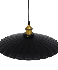 GloboStar® MARGI 00982 Vintage Industrial Κρεμαστό Φωτιστικό Οροφής Μονόφωτο Μαύρο Μεταλλικό Καμπάνα Φ40 x Y15cm