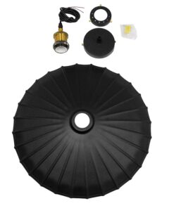 GloboStar® MARGI 00982 Vintage Industrial Κρεμαστό Φωτιστικό Οροφής Μονόφωτο Μαύρο Μεταλλικό Καμπάνα Φ40 x Y15cm