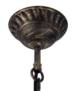 GloboStar® ETOILE 00988 Vintage Industrial Κρεμαστό Φωτιστικό Οροφής Μονόφωτο 1 x E27 Μπρονζέ Χρυσό Μεταλλικό Πλέγμα με Μελί Γυαλί Φ18 x Υ27cm