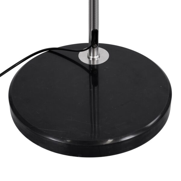 GloboStar® PRAGUE 00989 Μοντέρνο Φωτιστικό Δαπέδου Μονόφωτο 1 x E27 Ασημί Μεταλλικό Καμπάνα & Μαύρη Μαρμάρινη Βάση L90 x W29.5 x H180cm