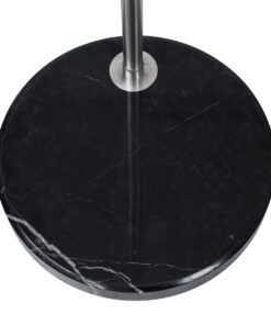 GloboStar® PRAGUE 00990 Μοντέρνο Φωτιστικό Δαπέδου Μονόφωτο 1 x E27 Ασημί Μεταλλικό Καμπάνα & Μαύρη Μαρμάρινη Βάση L210 x W45 x H220cm