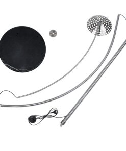 GloboStar® PRAGUE 00990 Μοντέρνο Φωτιστικό Δαπέδου Μονόφωτο 1 x E27 Ασημί Μεταλλικό Καμπάνα & Μαύρη Μαρμάρινη Βάση L210 x W45 x H220cm