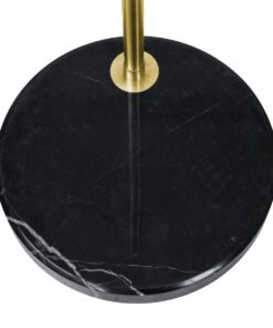 GloboStar® PRAGUE 00992 Μοντέρνο Φωτιστικό Δαπέδου Μονόφωτο 1 x E27 Χρυσό Μεταλλικό Καμπάνα & Μαύρη Μαρμάρινη Βάση L210 x W45 x H220cm