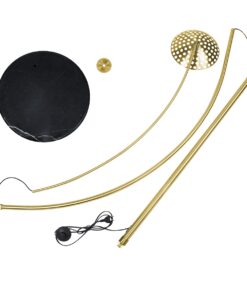 GloboStar® PRAGUE 00992 Μοντέρνο Φωτιστικό Δαπέδου Μονόφωτο 1 x E27 Χρυσό Μεταλλικό Καμπάνα & Μαύρη Μαρμάρινη Βάση L210 x W45 x H220cm