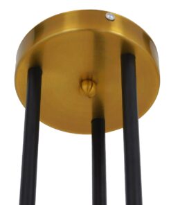 GloboStar® VELVET 00994 Μοντέρνο Industrial Φωτιστικό Οροφής Πολύφωτο 6 x G9 Μαύρο – Χρυσό Μεταλλικό Φ80 x Y85cm