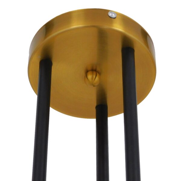 GloboStar® VELVET 00994 Μοντέρνο Industrial Φωτιστικό Οροφής Πολύφωτο 6 x G9 Μαύρο – Χρυσό Μεταλλικό Φ80 x Y85cm
