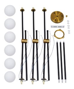 GloboStar® VELVET 00994 Μοντέρνο Industrial Φωτιστικό Οροφής Πολύφωτο 6 x G9 Μαύρο – Χρυσό Μεταλλικό Φ80 x Y85cm