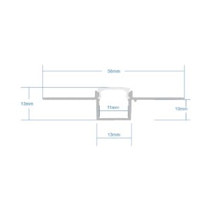 GloboStar® 70838-2M Χωνευτό Γωνιακό για Γυψοσανίδα – Trimless Προφίλ Αλουμινίου Ανοδιωμένο με Λευκό Οπάλ Κάλυμμα για 1 Σειρά Ταινίας LED Πατητό – Press On Πακέτο 5 Τεμάχια των 2 Μέτρων