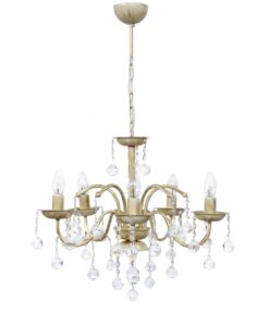 BISTRO/5L WHITE-BRONZE ΠΟΛΥΦΩΤΟ Ε/14 ΚΕΡΙ ΜΕ ΚΡΥΣΤΑΛΛΑ Heronia – 01-0318