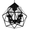 GloboStar® DASTAR 01001-1 Vintage Industrial Κρεμαστό Φωτιστικό Οροφής Πολύφωτο 4 x E27 Μαύρο Μεταλλικό Πολυέλαιος Φ52 x Y53cm
