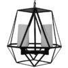 GloboStar® DASTAR 01001-1 Vintage Industrial Κρεμαστό Φωτιστικό Οροφής Πολύφωτο 4 x E27 Μαύρο Μεταλλικό Πολυέλαιος Φ52 x Y53cm