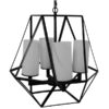 GloboStar® DASTAR 01001-1 Vintage Industrial Κρεμαστό Φωτιστικό Οροφής Πολύφωτο 4 x E27 Μαύρο Μεταλλικό Πολυέλαιος Φ52 x Y53cm
