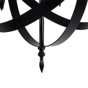 GloboStar® ESTELLE 01003 Vintage Industrial Κρεμαστό Φωτιστικό Οροφής Πολύφωτο 8 x E14 AC220-240V IP20 – Φ65 x Y50cm – Μαύρο Μεταλλικό Πολυέλαιος Πλέγμα – 5 Χρόνια Εγγύηση