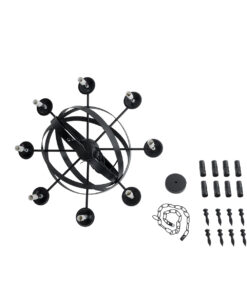 GloboStar® ESTELLE 01003 Vintage Industrial Κρεμαστό Φωτιστικό Οροφής Πολύφωτο 8 x E14 AC220-240V IP20 – Φ65 x Y50cm – Μαύρο Μεταλλικό Πολυέλαιος Πλέγμα – 5 Χρόνια Εγγύηση