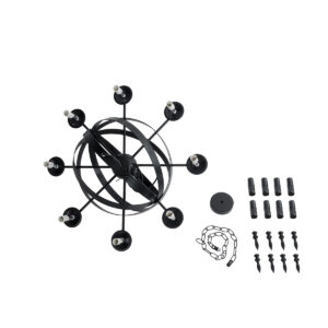 GloboStar® ESTELLE 01003 Vintage Industrial Κρεμαστό Φωτιστικό Οροφής Πολύφωτο 8 x E14 AC220-240V IP20 – Φ65 x Y50cm – Μαύρο Μεταλλικό Πολυέλαιος Πλέγμα – 5 Χρόνια Εγγύηση