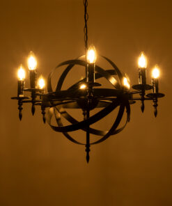 GloboStar® ESTELLE 01003 Vintage Industrial Κρεμαστό Φωτιστικό Οροφής Πολύφωτο 8 x E14 AC220-240V IP20 – Φ65 x Y50cm – Μαύρο Μεταλλικό Πολυέλαιος Πλέγμα – 5 Χρόνια Εγγύηση