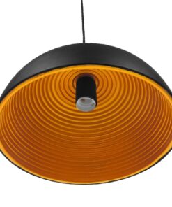 GloboStar® CHIME 01004 Μοντέρνο Κρεμαστό Φωτιστικό Οροφής Μονόφωτο Μαύρο Μεταλλικό Καμπάνα Φ30 x Y15cm