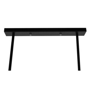 GloboStar® REGAL 01007 Vintage Industrial Φωτιστικό Οροφής Δίφωτο Μαύρο Μεταλλικό Ράγα Μ67 x Π26 x Υ85cm