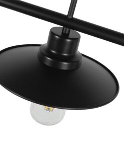 GloboStar® REGAL 01007 Vintage Industrial Φωτιστικό Οροφής Δίφωτο Μαύρο Μεταλλικό Ράγα Μ67 x Π26 x Υ85cm
