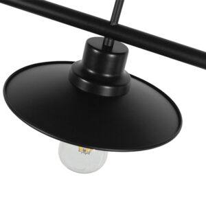 GloboStar® REGAL 01007 Vintage Industrial Φωτιστικό Οροφής Δίφωτο Μαύρο Μεταλλικό Ράγα Μ67 x Π26 x Υ85cm