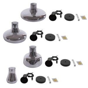 GloboStar® FEMINE 01011 SET 4 Μοντέρνα Κρεμαστά Φωτιστικά Οροφής Ποολύφωτο 4 x E27 Γυάλινα Φιμέ Χρωμίου Μονόφωτα Καμπάνα