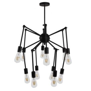 GloboStar® SPIDER 01012 Vintage Industrial Φωτιστικό Οροφής Πολύφωτο Μαύρο Μεταλλικό Φ100 x Y40cm