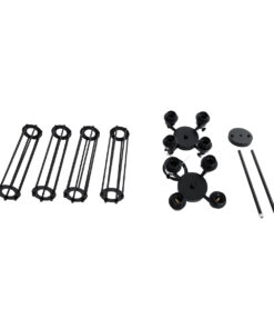 GloboStar® TUBING 01013 Vintage Industrial Κρεμαστό Φωτιστικό Οροφής Πολύφωτο 4 x E27 AC220-240V – Φ27 x Υ47cm – Μαύρο Μεταλλικό Πλέγμα – 5 Χρόνια Εγγύηση