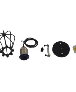 GloboStar® CAMBER 01016 Vintage Industrial Κρεμαστό Φωτιστικό Οροφής Μονόφωτο Μαύρο Μεταλλικό Πλέγμα Φ11 x Y25cm