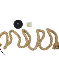 GloboStar® ROPE 01018 Vintage Industrial Κρεμαστό Φωτιστικό Οροφής Μονόφωτο 1 x E27 με 2 μέτρα Μπεζ Σχοινί Φ3.5 x Y200cm