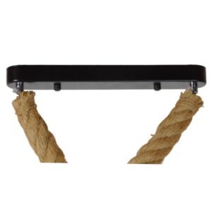 GloboStar® ROPE 01019 Vintage Industrial Κρεμαστό Φωτιστικό Οροφής Δίφωτο 2 x E27 με 2 μέτρα Μπεζ Σχοινί Φ3.5 x Y200cm