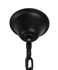 GloboStar® DOME 10001021 Vintage Κρεμαστό Φωτιστικό Οροφής Πολύφωτο 9 x E27 Μαύρο Μεταλλικό με Όνυχα Πολυέλαιος με Μπεζ Σχοινί Μ68 x Π60 x Υ50cm