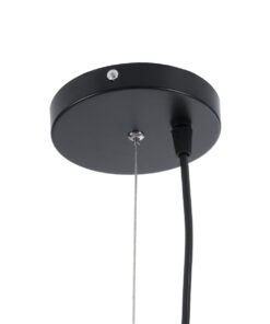 GloboStar® GRID 01022 Vintage Industrial Kρεμαστό Φωτιστικό Οροφής Μονόφωτο Μαύρο Μεταλλικό Πλέγμα Φ32 x Y34cm