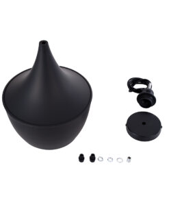 GloboStar® SHANGHAI BLACK 01025-A Μοντέρνο Κρεμαστό Φωτιστικό Οροφής Μονόφωτο 1 x E27 Μαύρο Μεταλλικό Καμπάνα Φ24 x Υ30cm