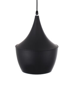 GloboStar® SHANGHAI BLACK 01025-A Μοντέρνο Κρεμαστό Φωτιστικό Οροφής Μονόφωτο 1 x E27 Μαύρο Μεταλλικό Καμπάνα Φ24 x Υ30cm