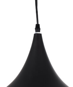 GloboStar® SHANGHAI BLACK 01025-A Μοντέρνο Κρεμαστό Φωτιστικό Οροφής Μονόφωτο 1 x E27 Μαύρο Μεταλλικό Καμπάνα Φ24 x Υ30cm